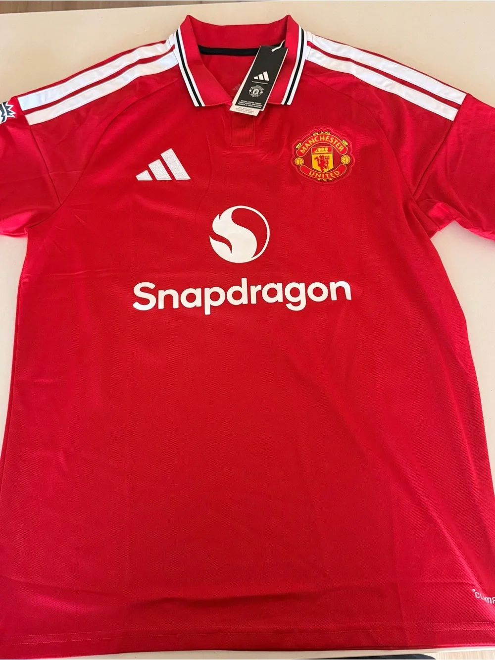 adidas Manchester United Red Home Jersey with White Accents